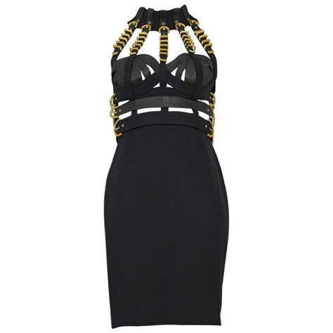 donatella versace bondage dress|VERSACE revives its signature bondage style .